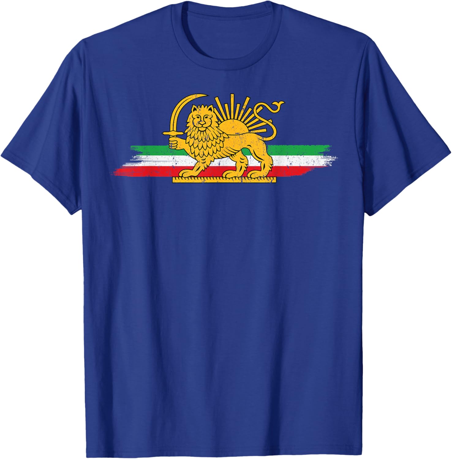 Shir o Khorshid Lion and Sun Iran Flag Persia Men Women Kids T-Shirt - T-Shirt | Royal