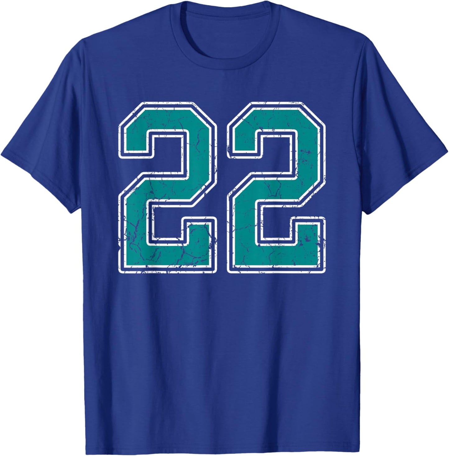 Teal and White Number 22 Jersey Player Uniform #22 Fan T-Shirt - T-Shirt | Royal