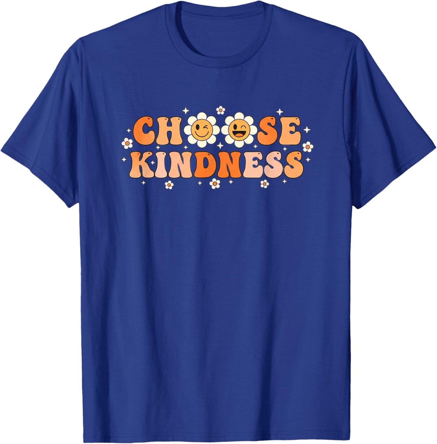 Choose Kindness Retro Daisy Wellness Graphic Motiv T-Shirt - T-Shirt | Royal