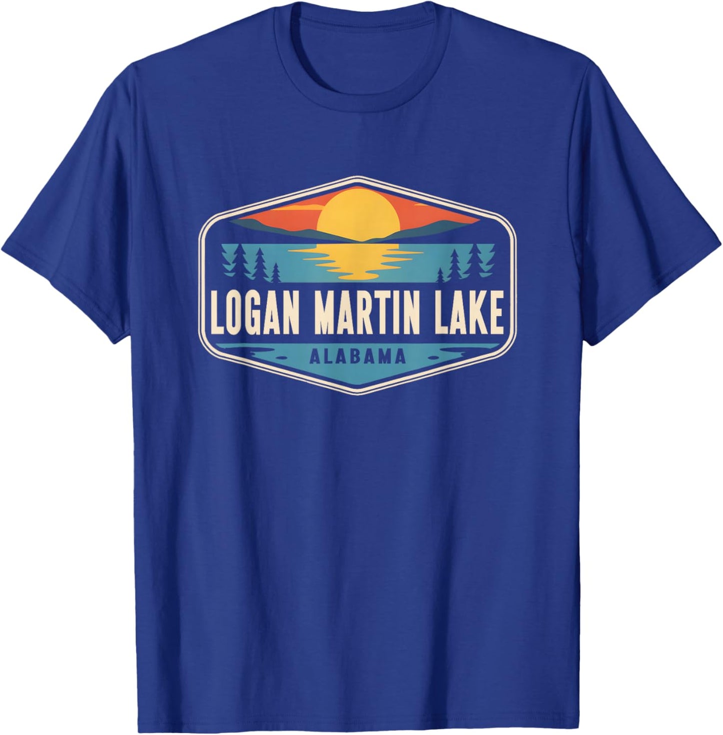 Logan Martin Lake Alabama Outdoors Vintage T-Shirt - T-Shirt | Royal