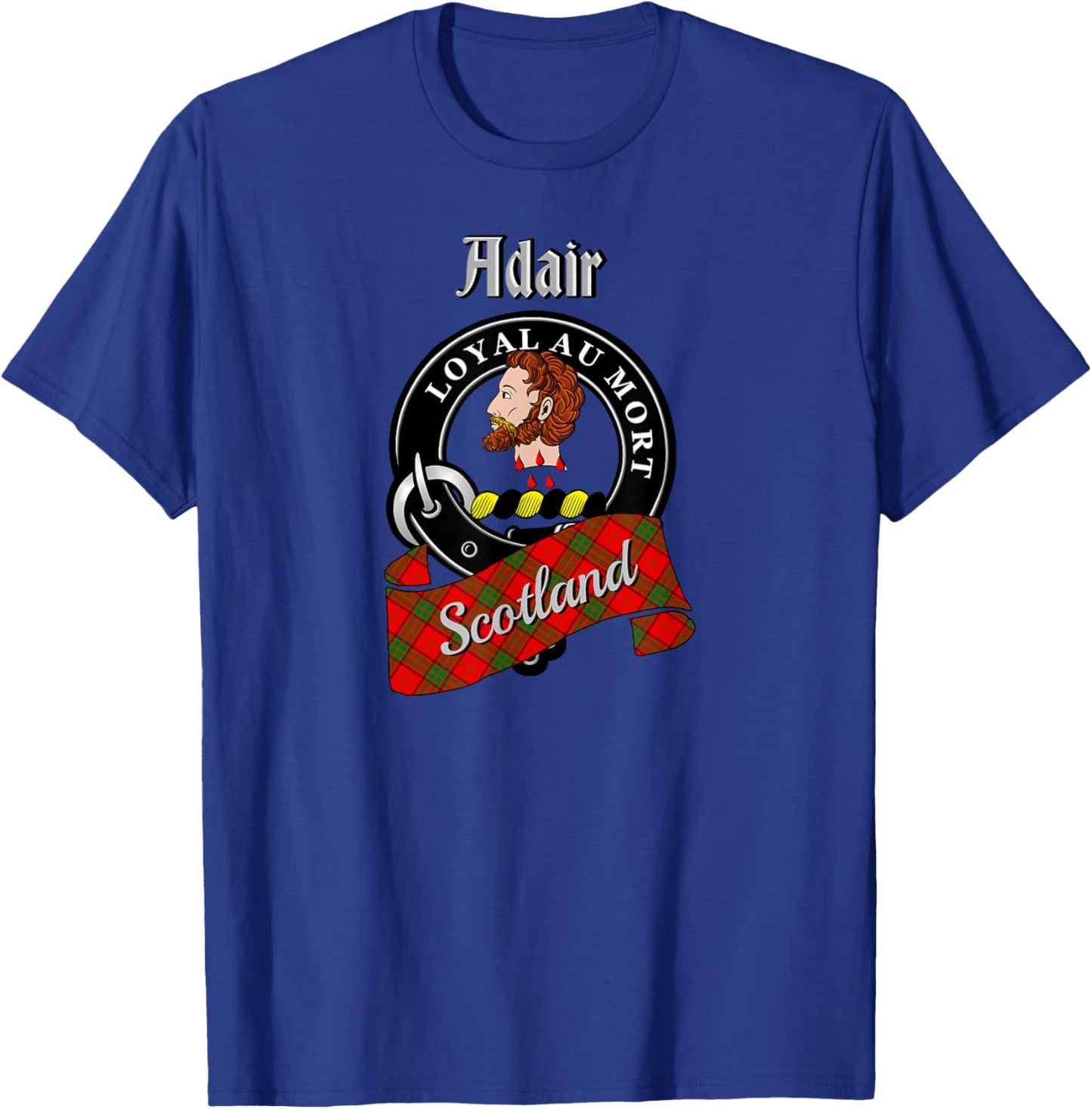 Adair Scottish Clan Badge & Tartan T-Shirt - T-Shirt | Royal