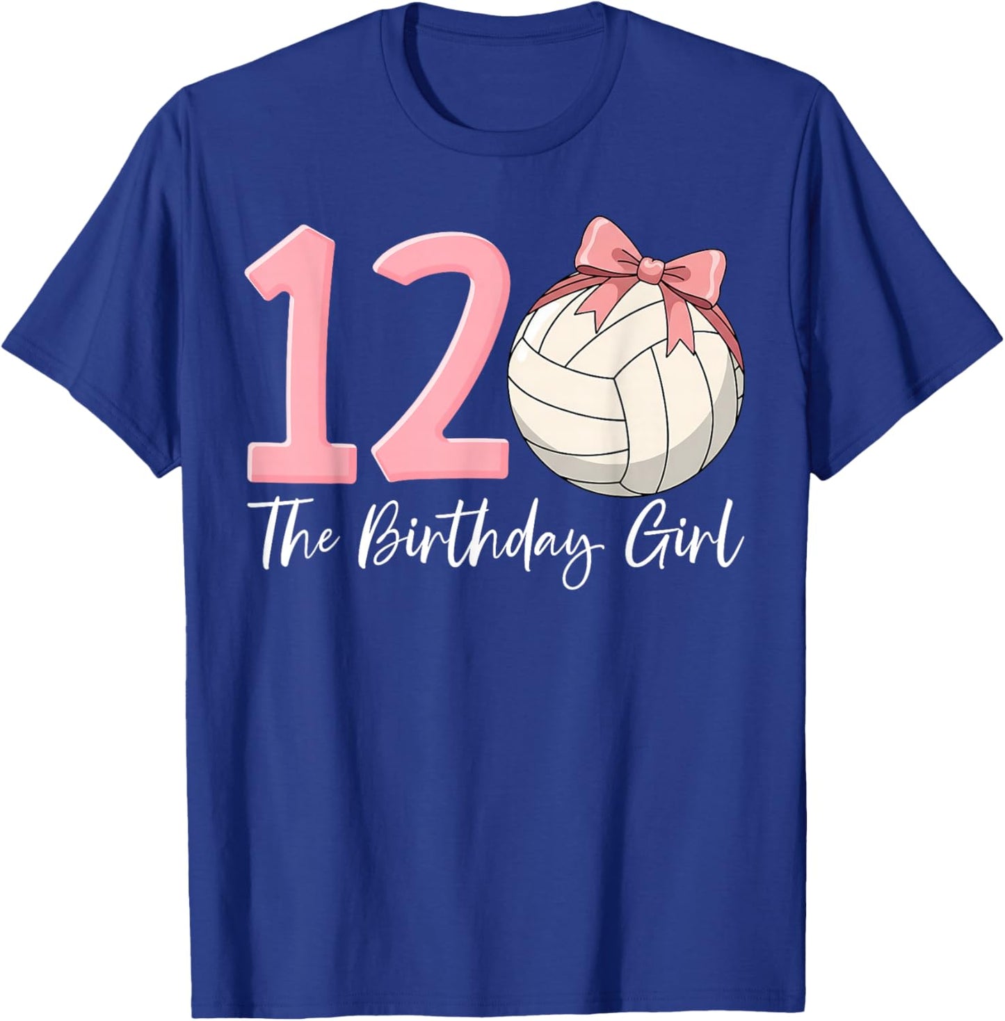 12th Birthday Girl Volleyball Ball Coquette Pink 12 T-Shirt - T-Shirt | Royal