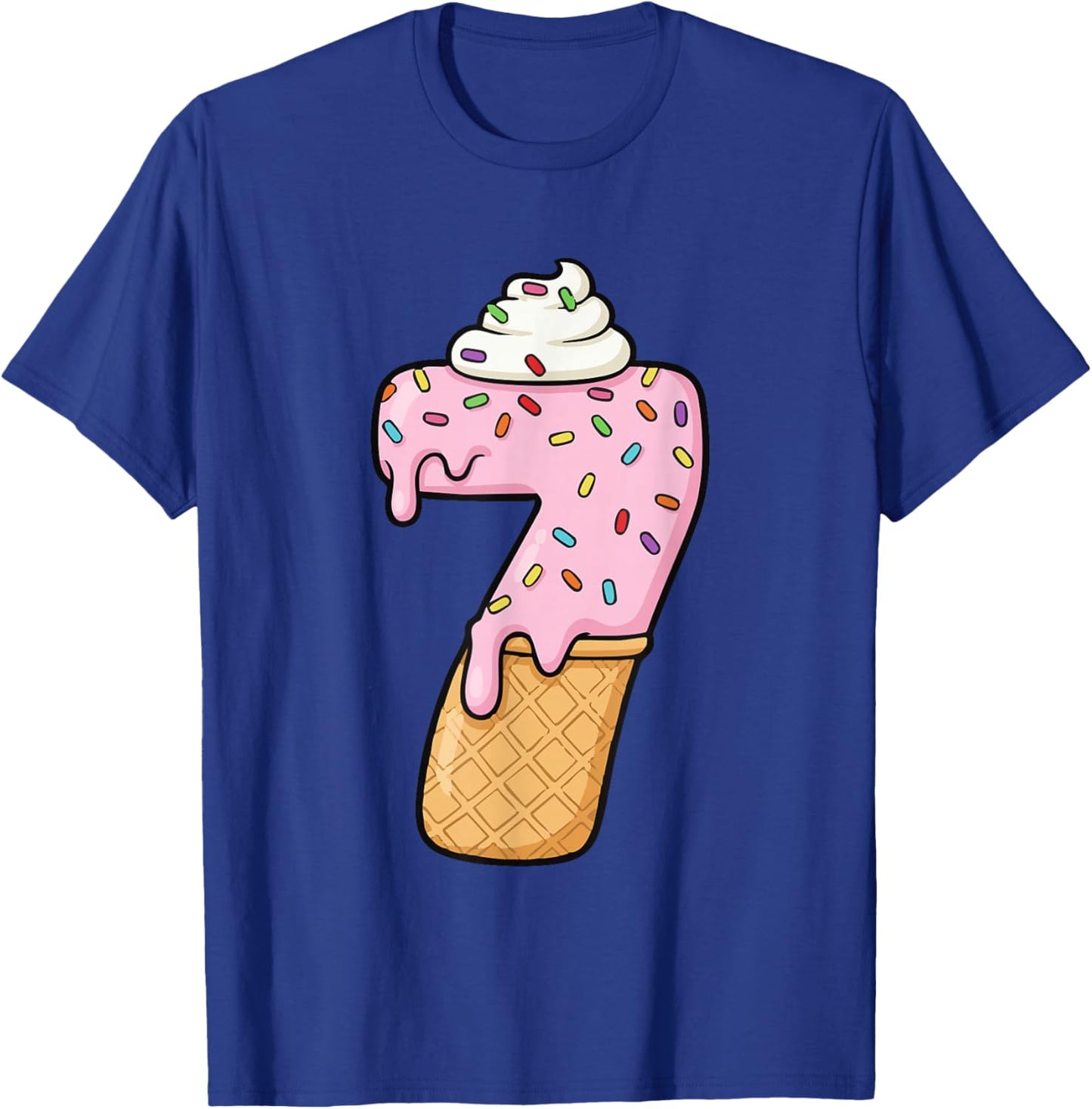 #7 Jersey Uniform Drip Teen Slang, Funny Ice Cream, 7th T-Shirt - T-Shirt | Royal