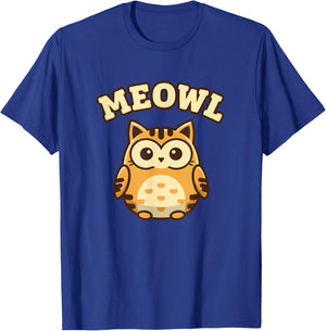 Bird Meowl Cat-Owl Meme Funny Cursed Brainrot Design T-Shirt - T-Shirt | Royal