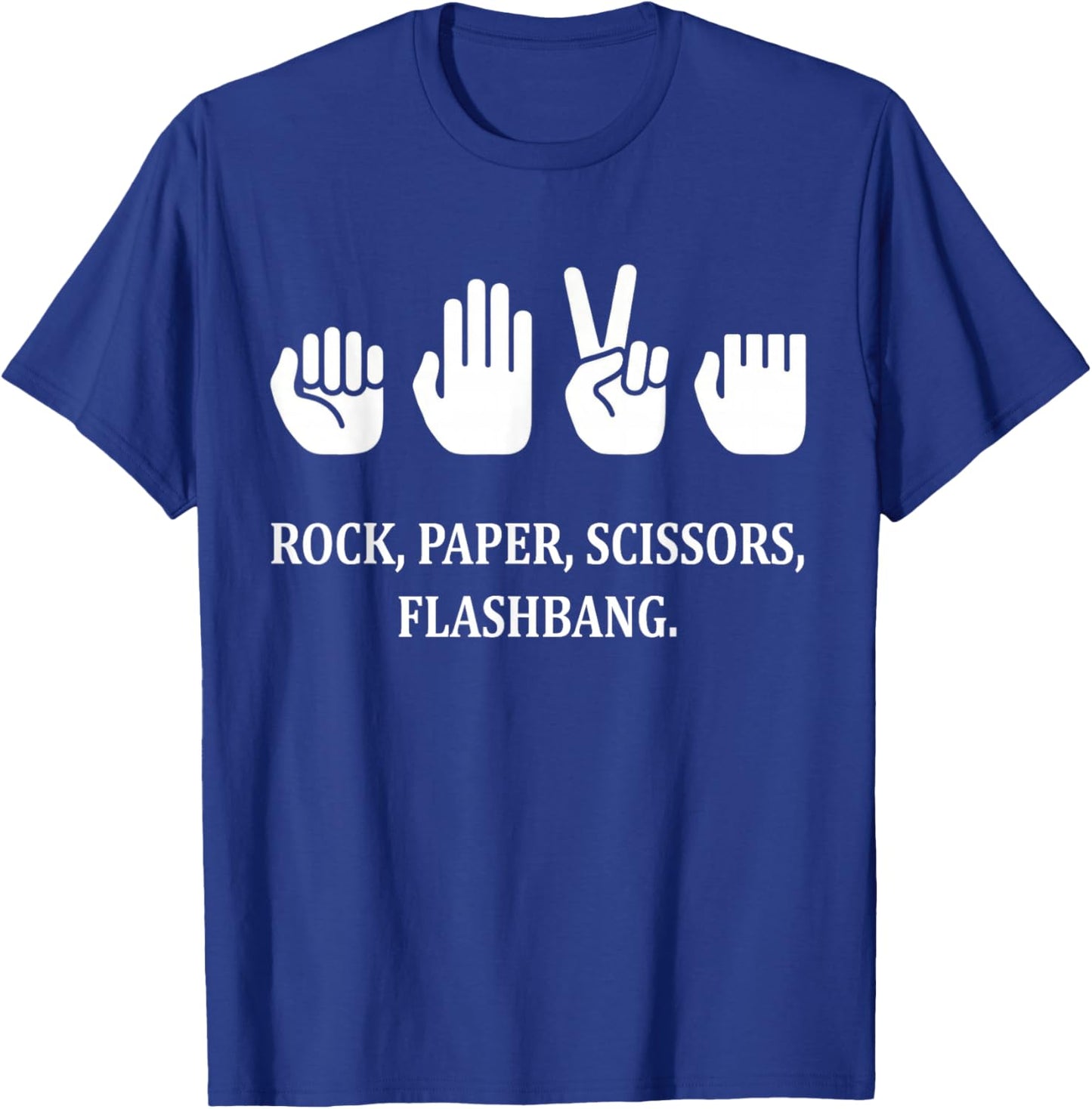Rock Paper Scissors Flash Sign Language Funny T-Shirt - T-Shirt | Royal