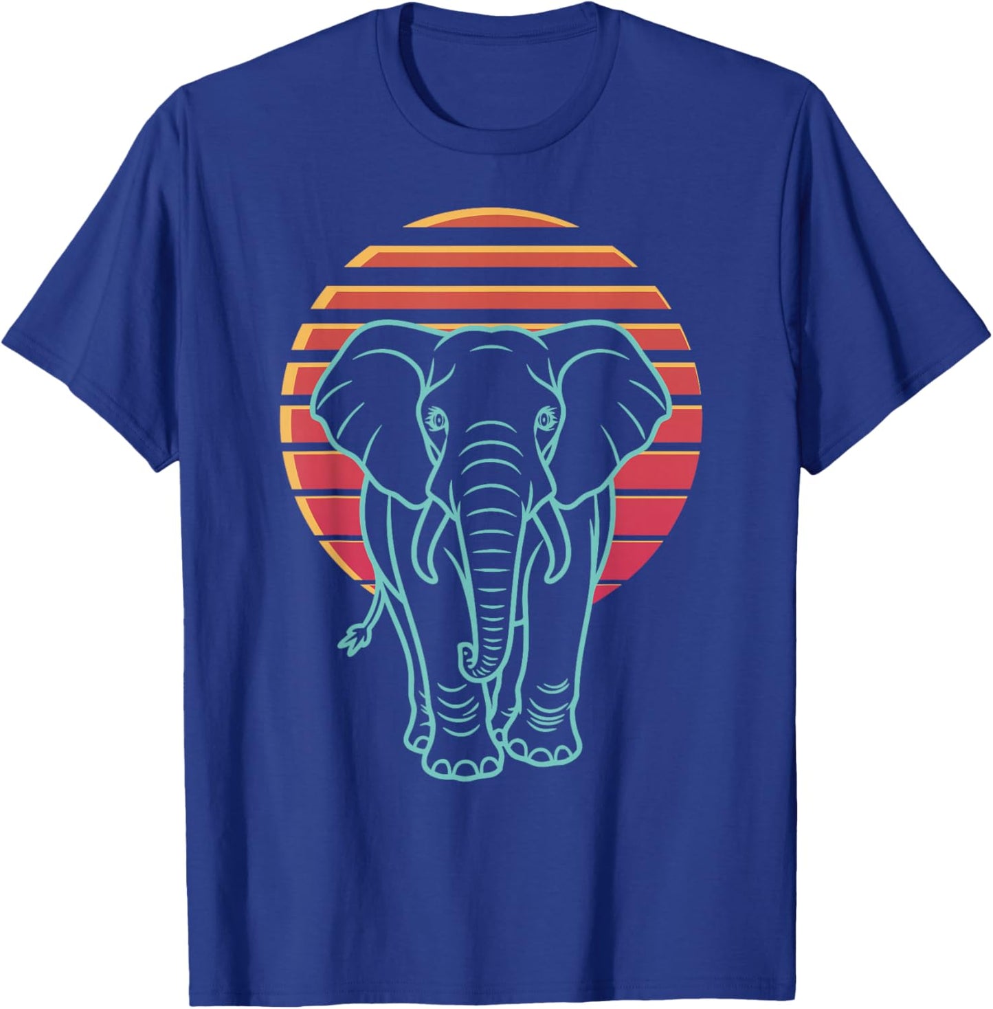 Elephant Lover Animal Retro Synthwave 80s T-Shirt - T-Shirt | Royal