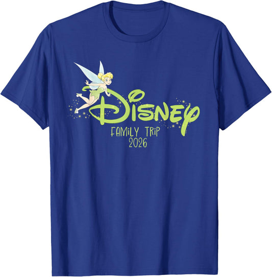 Disney Script Logo Tinker Bell Family Trip 2026 Vacation T-Shirt - T-Shirt | Royal