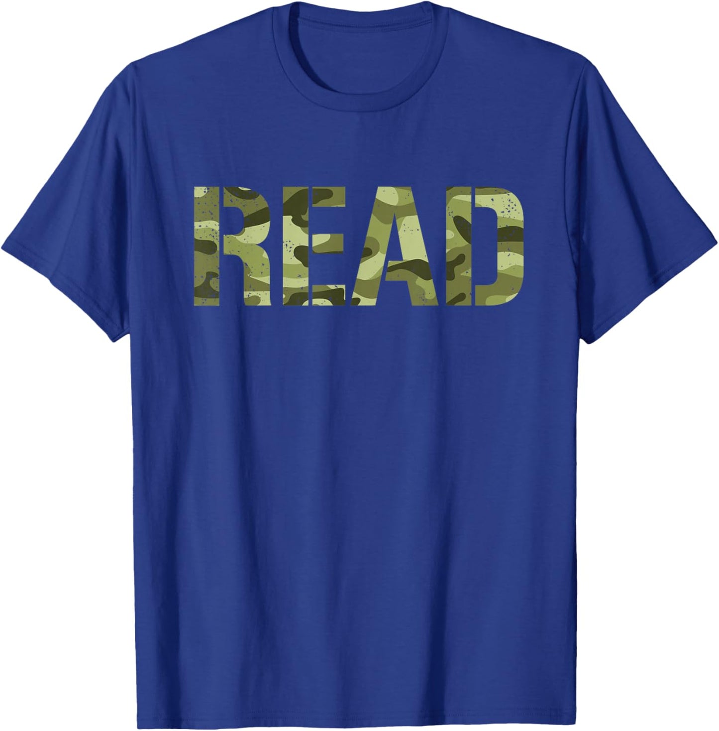 Camo Read Teacher Boys Retro Vintage Camouflage Reading T-Shirt - T-Shirt | Royal