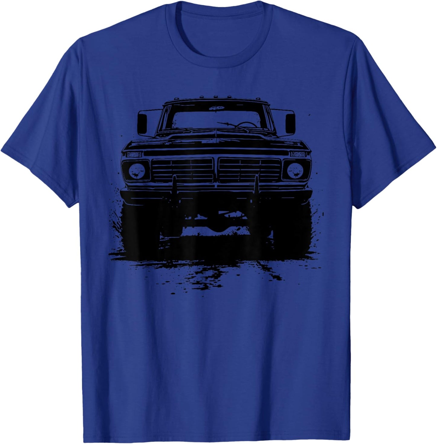 1975 Dentside Truck 4x4 Highboy Front Grill Silhouette T-Shirt - T-Shirt | Royal