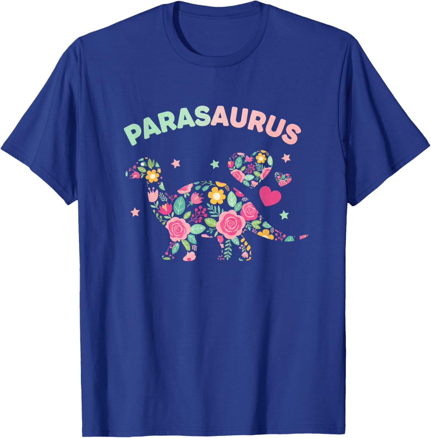 Mythical & Prehistoric Parasaurus Floral Paraeducator Dino T-Shirt - T-Shirt | Royal