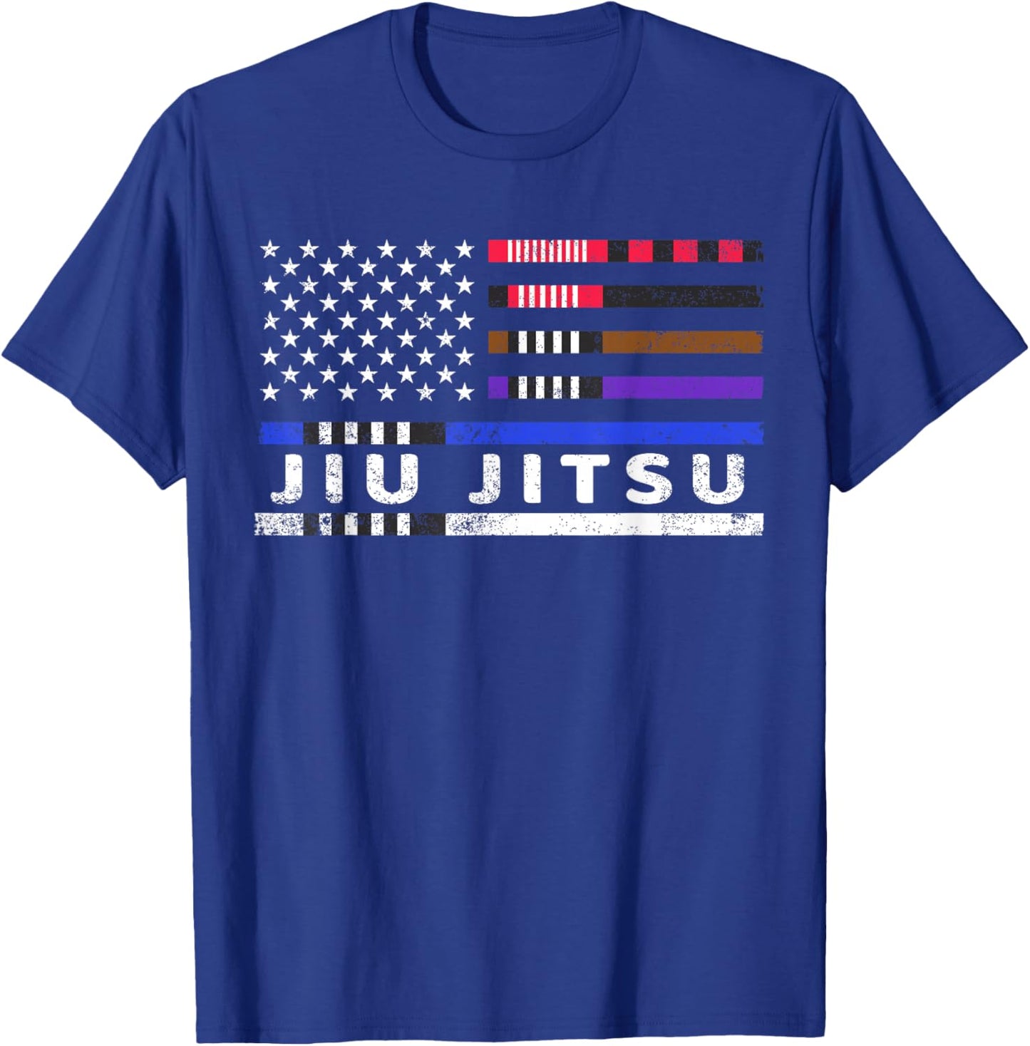 Jiu Jitsu American Flag Jiu-Jitsu Belts USA T-Shirt - T-Shirt | Royal