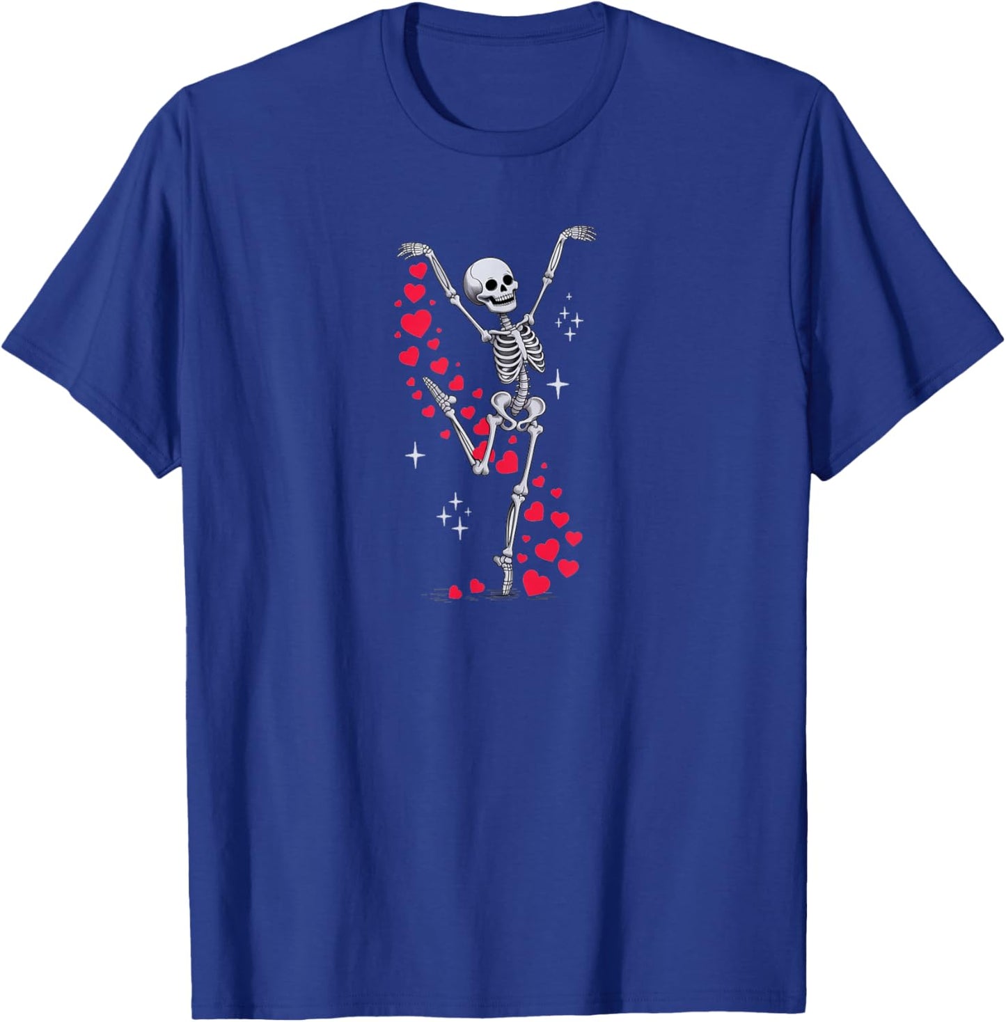 Valentine’s Day Skeleton Ballerina with Hearts Ballet Girl T-Shirt - T-Shirt | Royal