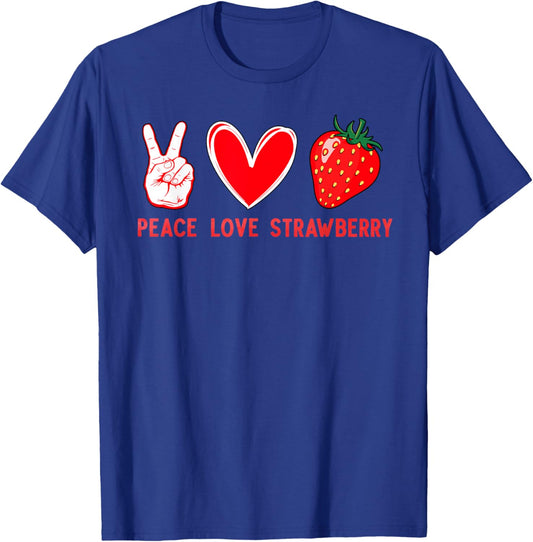 Funny Strawberry Art Women Fruit Strawberry Lover T-Shirt - T-Shirt | Royal
