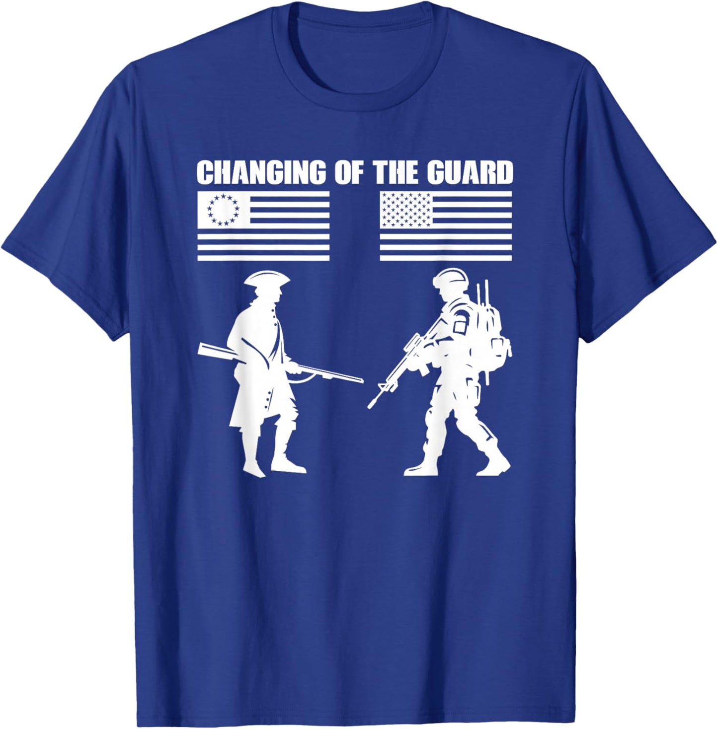 July 4th 1776-2026 American Flag Graphic Military Soldier T-Shirt - T-Shirt | Royal