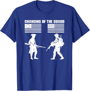 July 4th 1776-2026 American Flag Graphic Military Soldier T-Shirt - T-Shirt | Royal