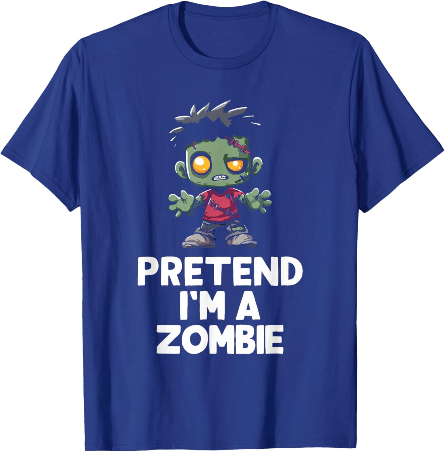 Easy Pretend I'm A Zombie Costume Halloween Funny T-Shirt - T-Shirt | Royal
