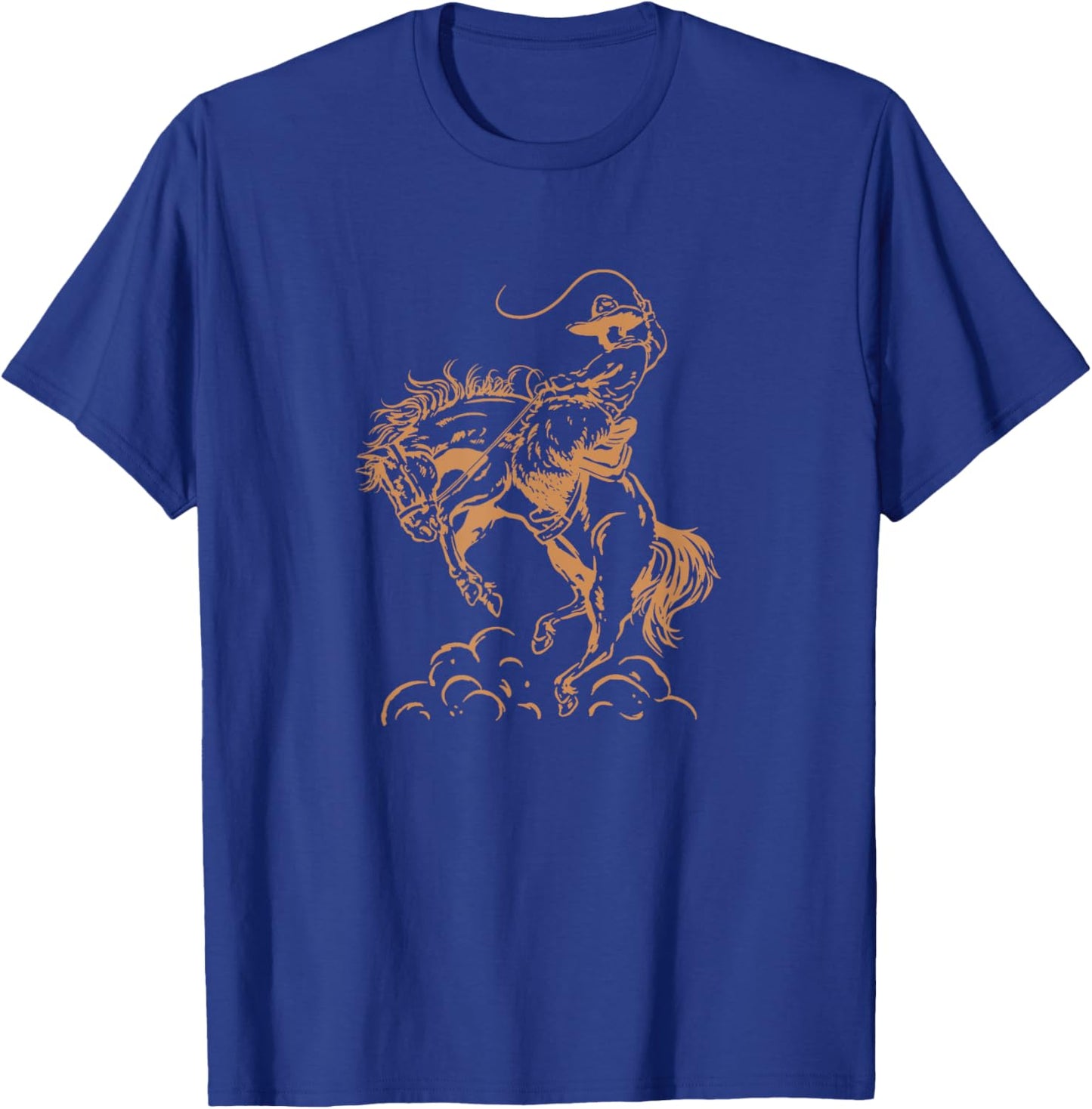 Tan Old West Cowboy Horse Bronc Rider Western Aesthetic T-Shirt - T-Shirt | Royal