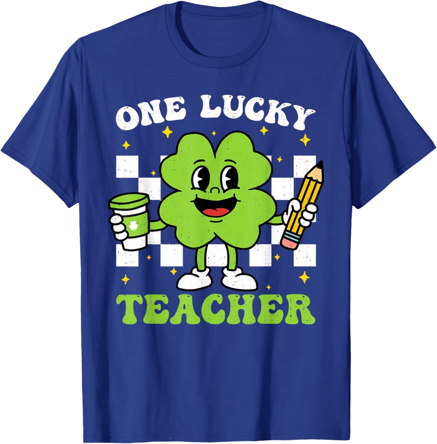 One Lucky Teacher St Patrick Day Shamrock Saint Pattys Women T-Shirt - T-Shirt | Royal