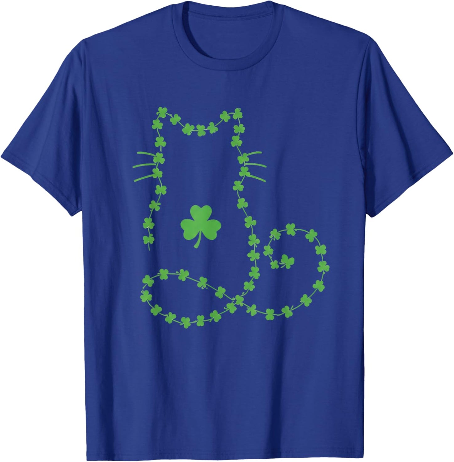 Cat St Patricks Day Shamrocks Retro Cute Kitten Lovers Pet T-Shirt - T-Shirt | Royal