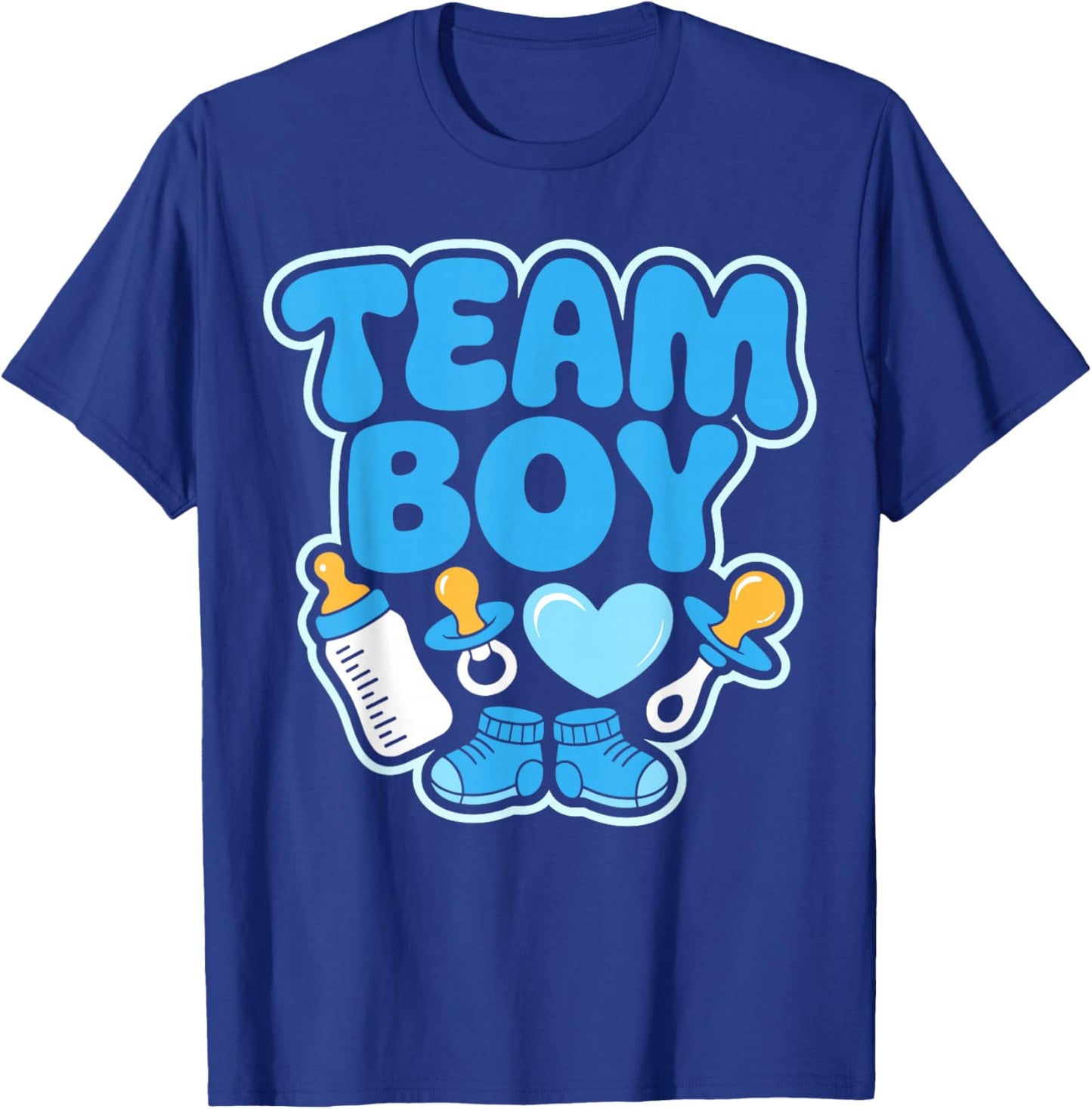 Gender Reveal Party Team Boy Announcement T-Shirt - T-Shirt | Royal