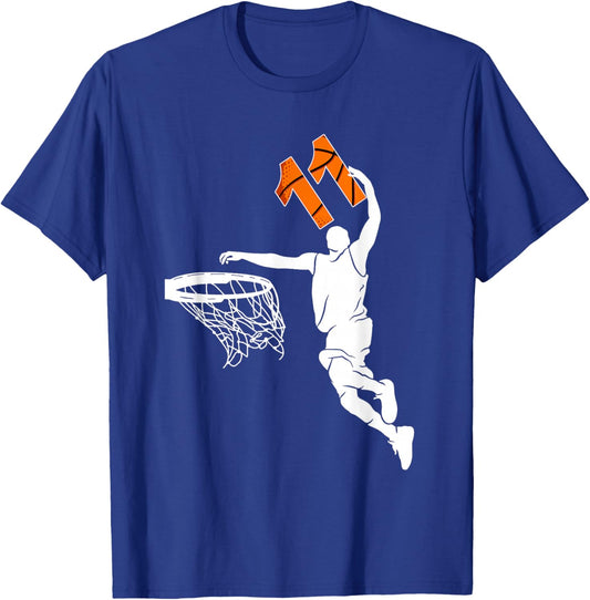 11 Year Old Birthday Boy 11th Birthday Basketball Party T-Shirt - T-Shirt | Royal