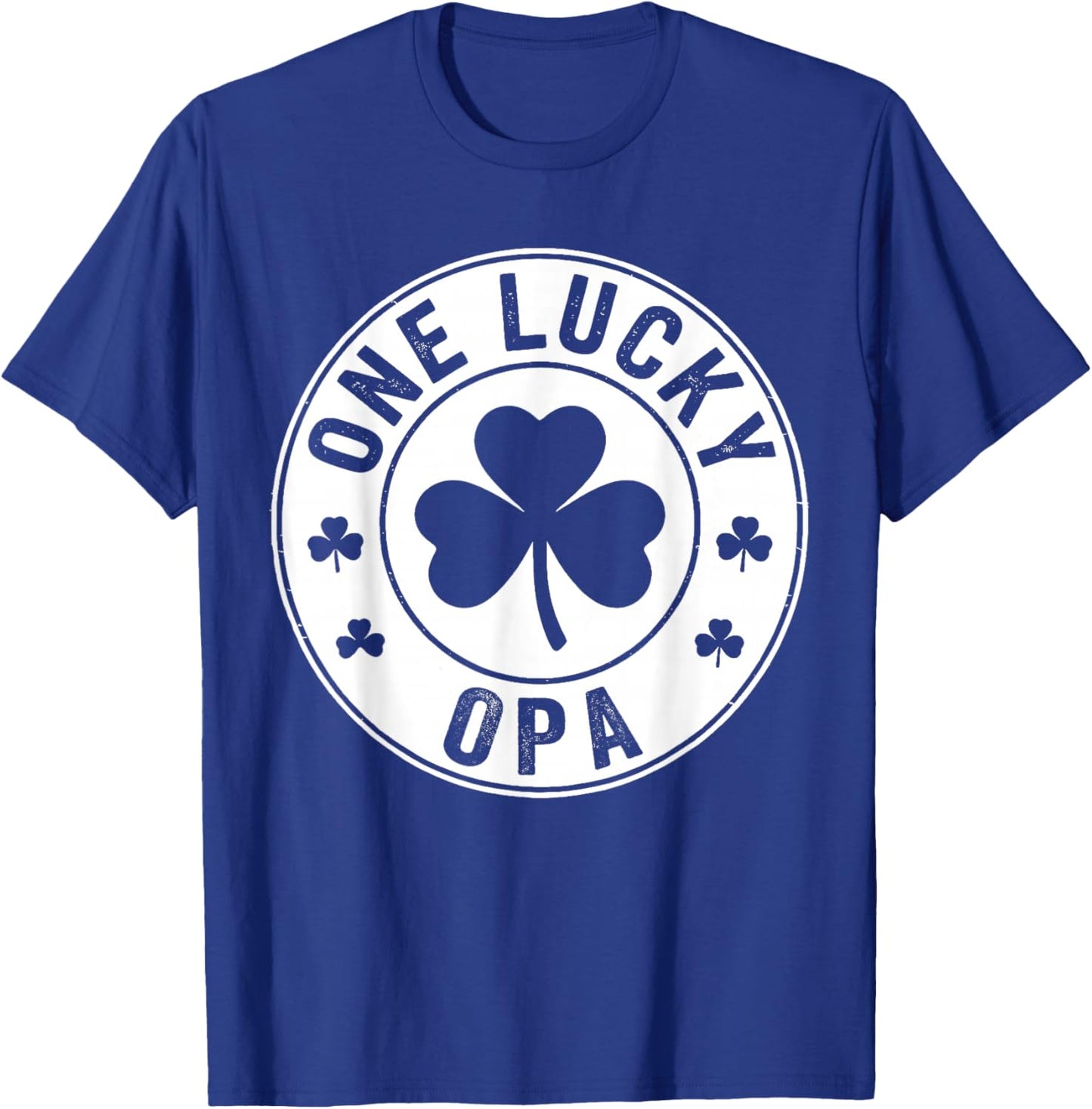 Vintage One Lucky Opa St Patricks Day Matching Family Dad T-Shirt - T-Shirt | Royal
