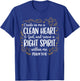 Create in Me A Clean Heart Psalm 51:10 Christian Bible Verse T-Shirt - T-Shirt | Royal