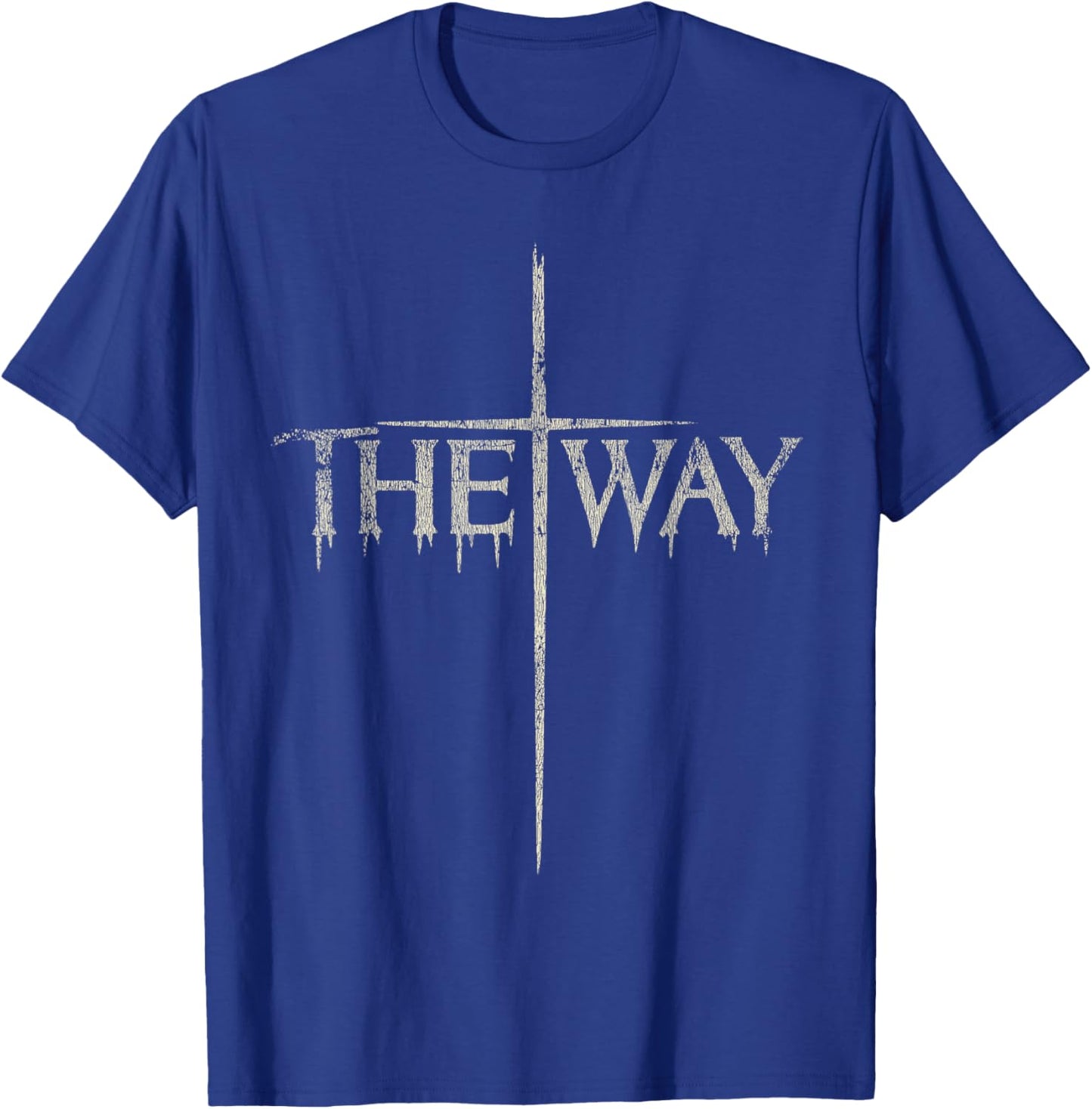 Vintage Retro Style The Way Cross - Christian Religious T-Shirt - T-Shirt | Royal