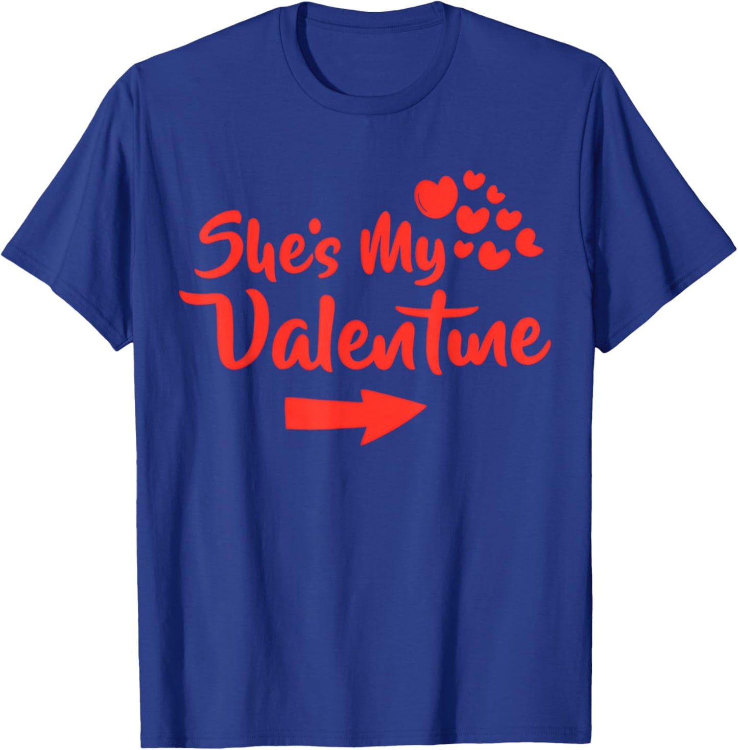 She is My Valentine Matching Couples Love Heart T-Shirt - T-Shirt | Royal