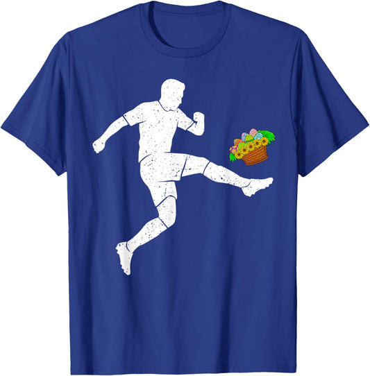 Easter Soccer Basket Eggs Sports Boys Girls Kids Youth T-Shirt - T-Shirt | Royal