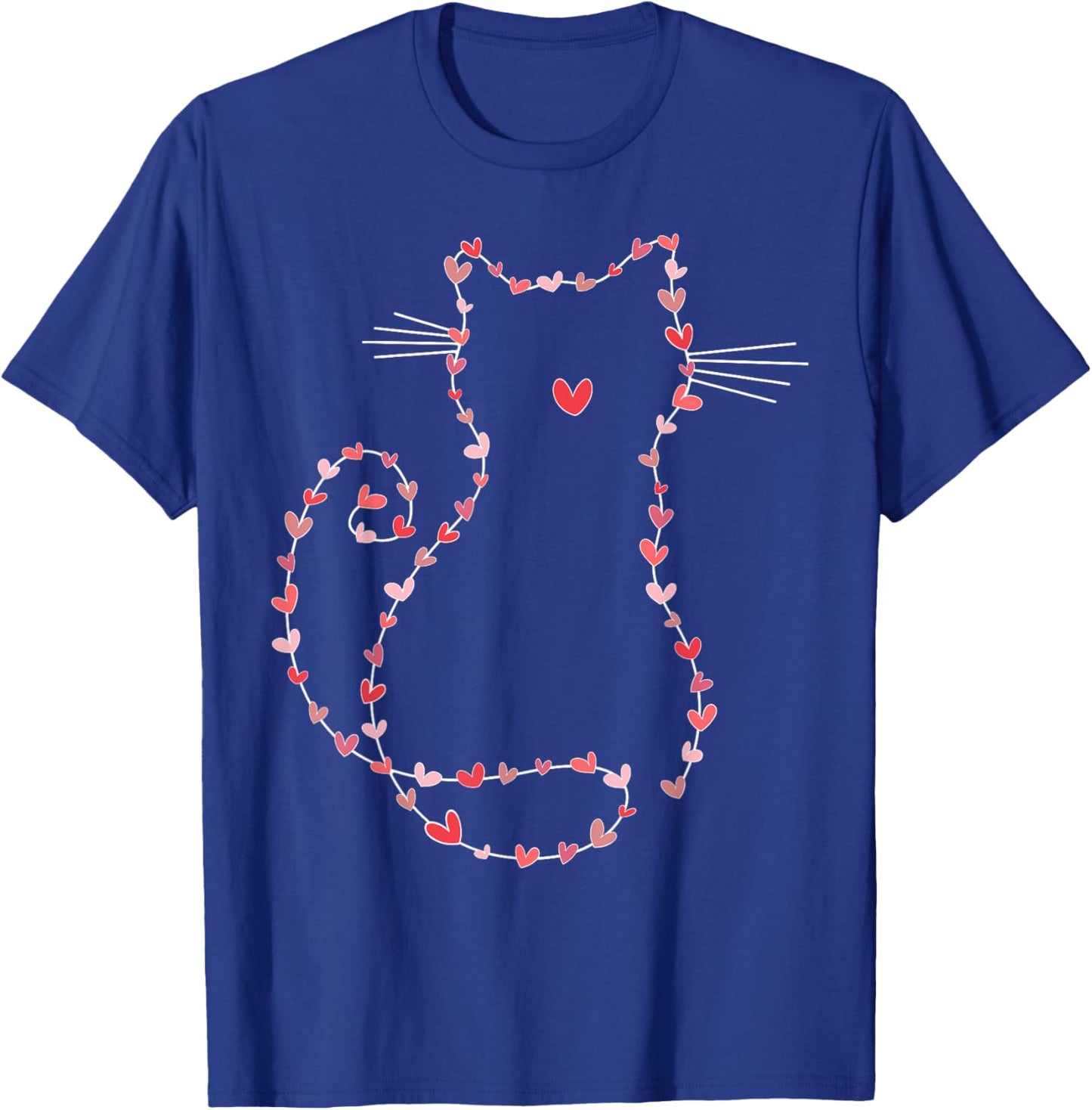 Cute Cat with Hearts Happy Valentines Boys Girls Kids T-Shirt - T-Shirt | Royal