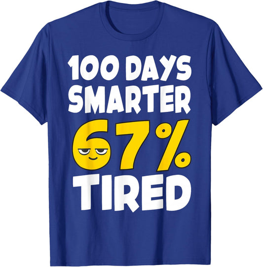 100th Day of School Shirt Kids 67 Boys 6-7 100 Days Smarter T-Shirt - T-Shirt | Royal