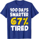 100th Day of School Shirt Kids 67 Boys 6-7 100 Days Smarter T-Shirt - T-Shirt | Royal