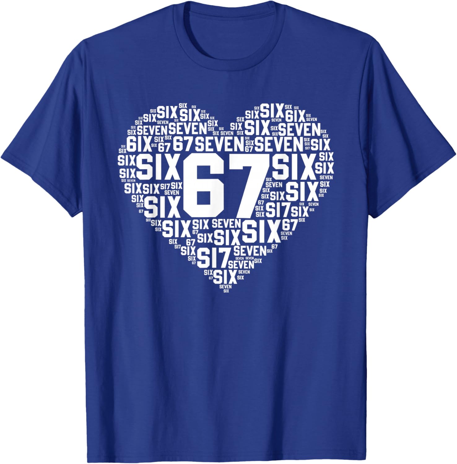Funny 67 Meme Six Seven Heart Matching Couples Valentines T-Shirt - T-Shirt | Royal