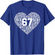 Funny 67 Meme Six Seven Heart Matching Couples Valentines T-Shirt - T-Shirt | Royal