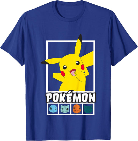 Pokémon Pikachu Group Box Up Team Squares T-Shirt - T-Shirt | Royal