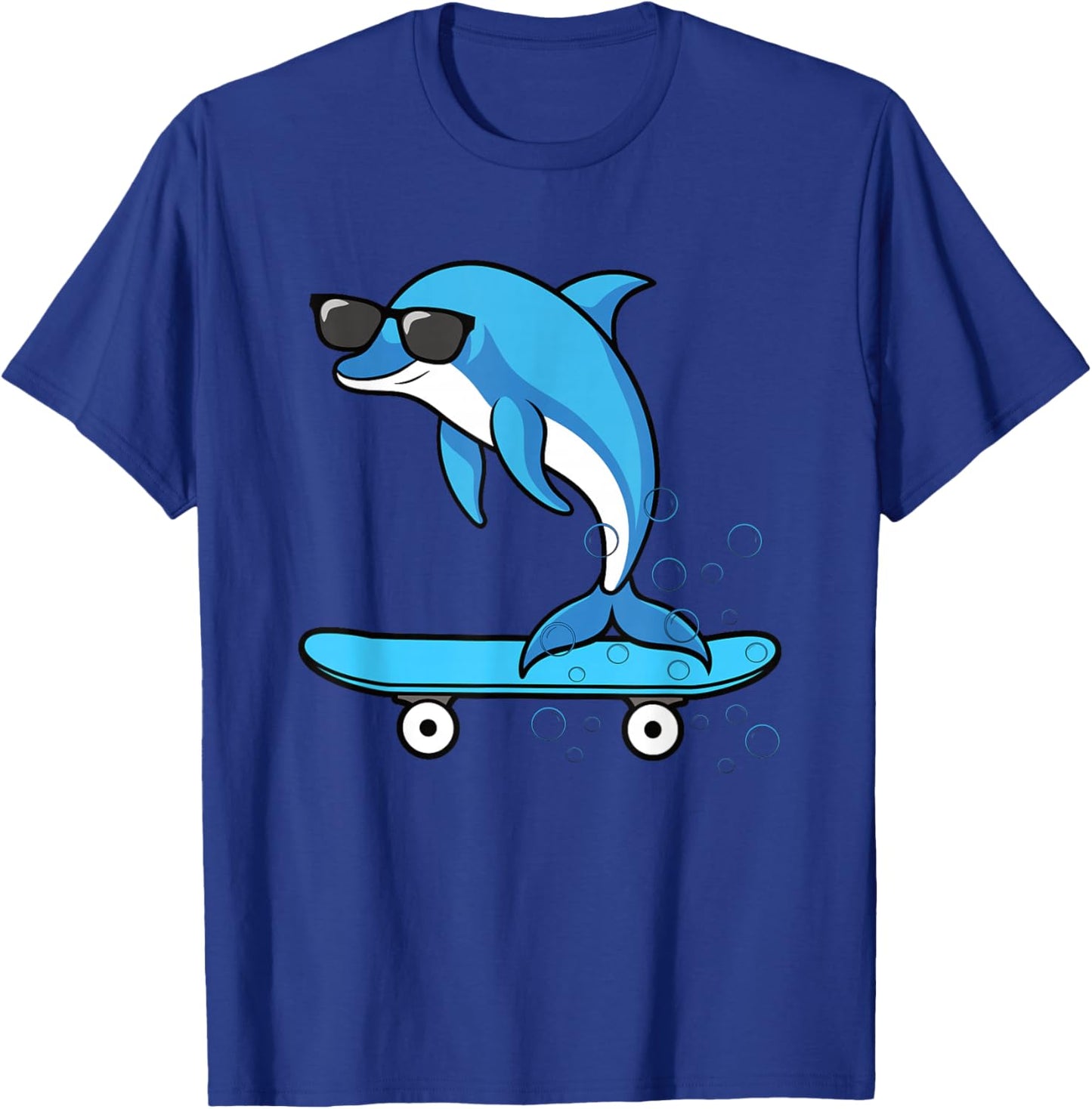 Funny Cool Dolphin Skateboard Boys Kids T-Shirt - T-Shirt | Royal