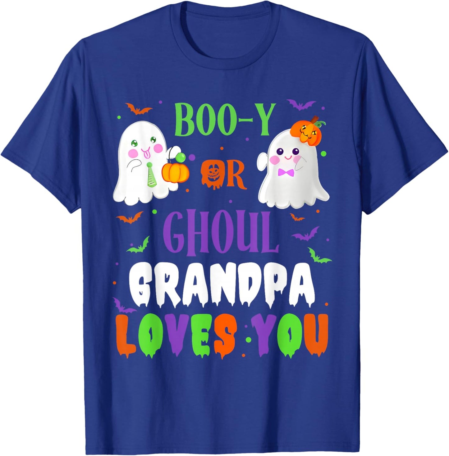 Boo-y Or Ghoul Grandpa Loves You Boo Halloween Baby Gender T-Shirt - T-Shirt | Royal
