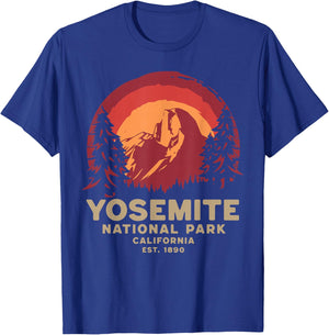 Yosemite National Park California USA Retro Vintage Nature T-Shirt - T-Shirt | Royal