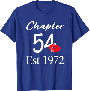 Chapter 54 Est 1972 54th Birthday 54 Years Old T-Shirt - T-Shirt | Royal