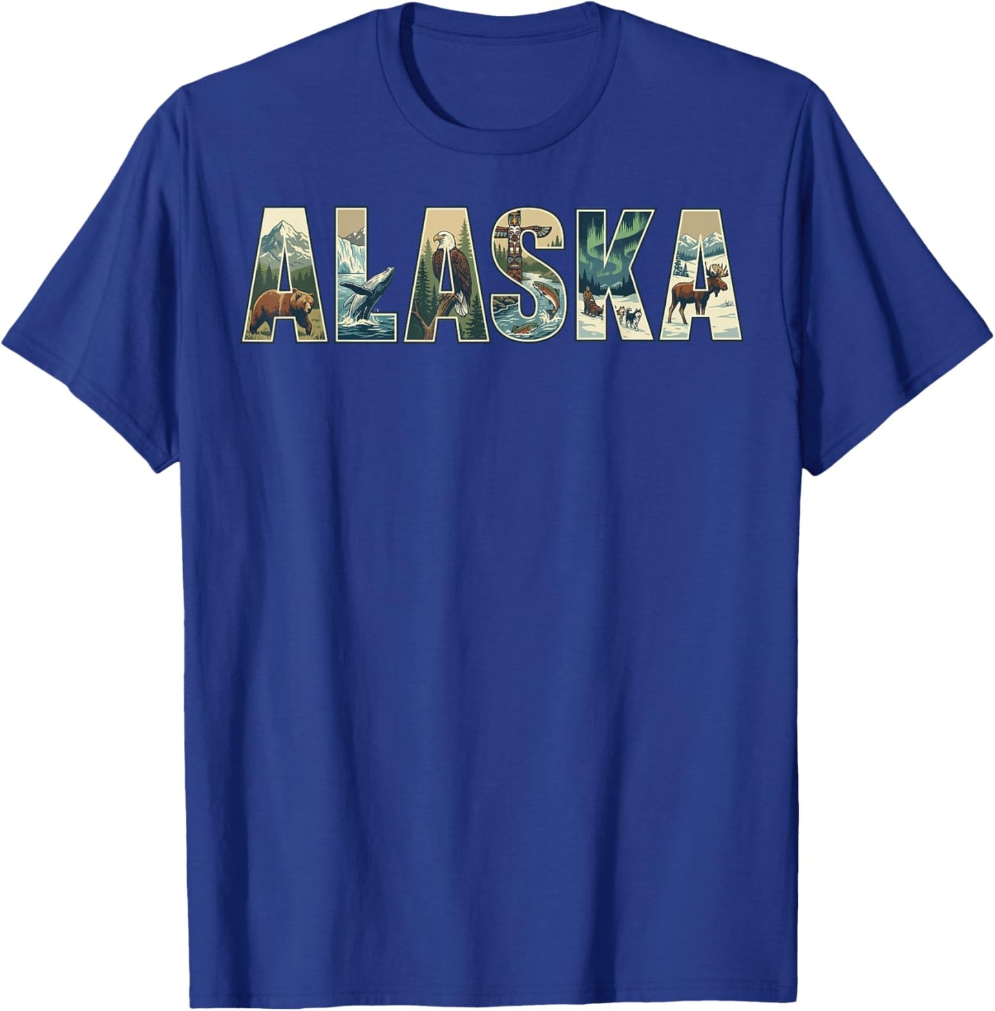 Alaska Wildlife Bear Hiking Moose T-Shirt - T-Shirt | Royal