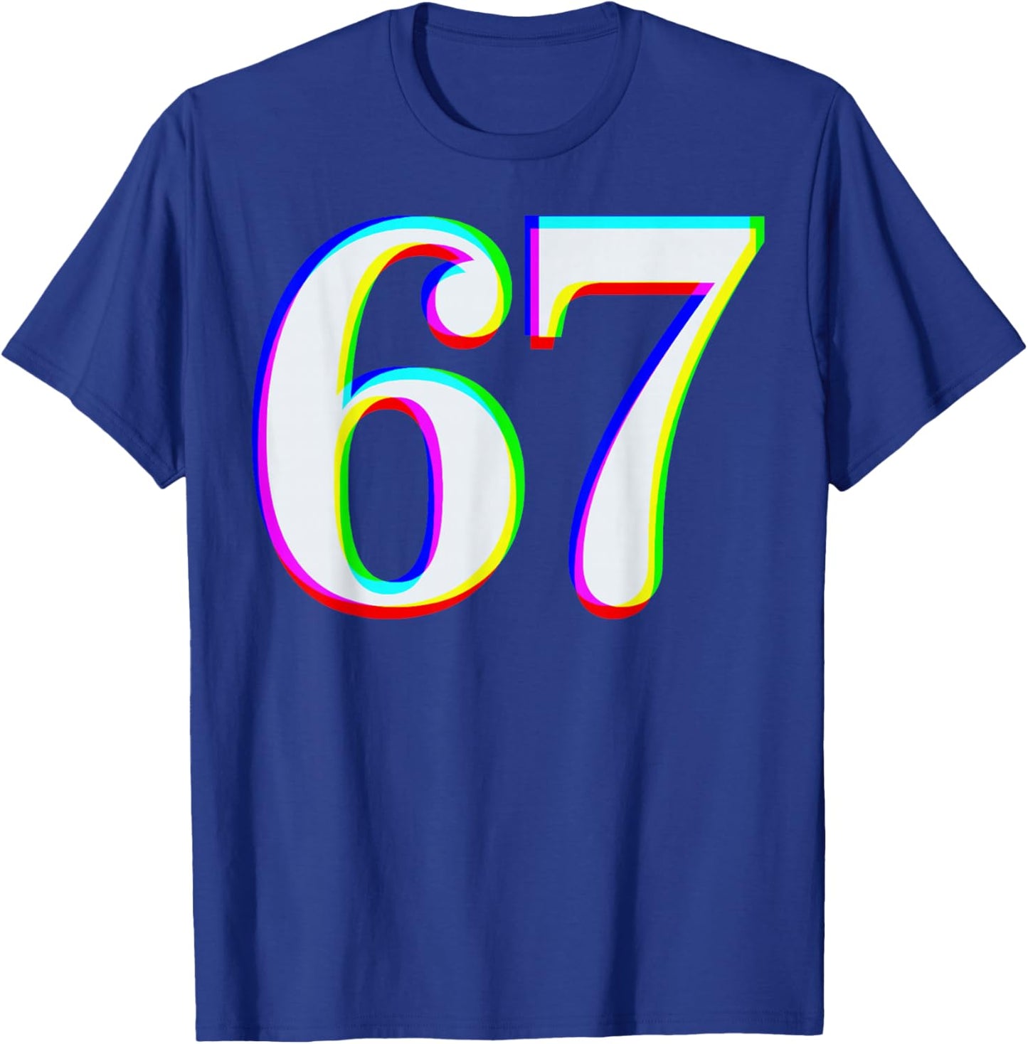 Funny Six Seven 67 Meme Gen Alpha Slang Brainrot Girl Boy T-Shirt - T-Shirt | Royal