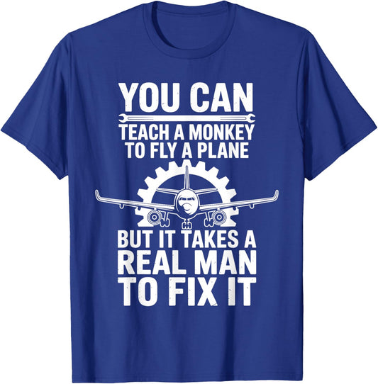 Funny Aircraft Mechanic Art Boys Aircraft Technician T-Shirt - T-Shirt | Royal