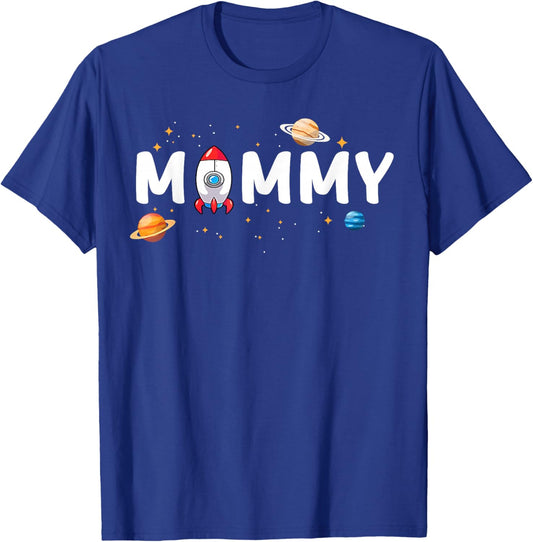 Mommy of The Birthday Boy Astronaut 1st Birthday Family T-Shirt - T-Shirt | Royal