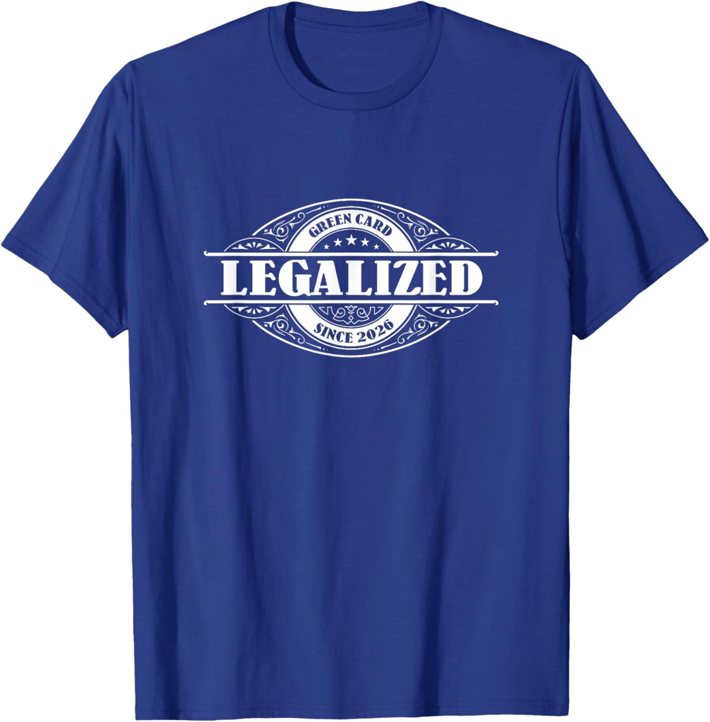 Legalized Since 2026 Green Card Gift, USA Greencard Present T-Shirt - T-Shirt | Royal