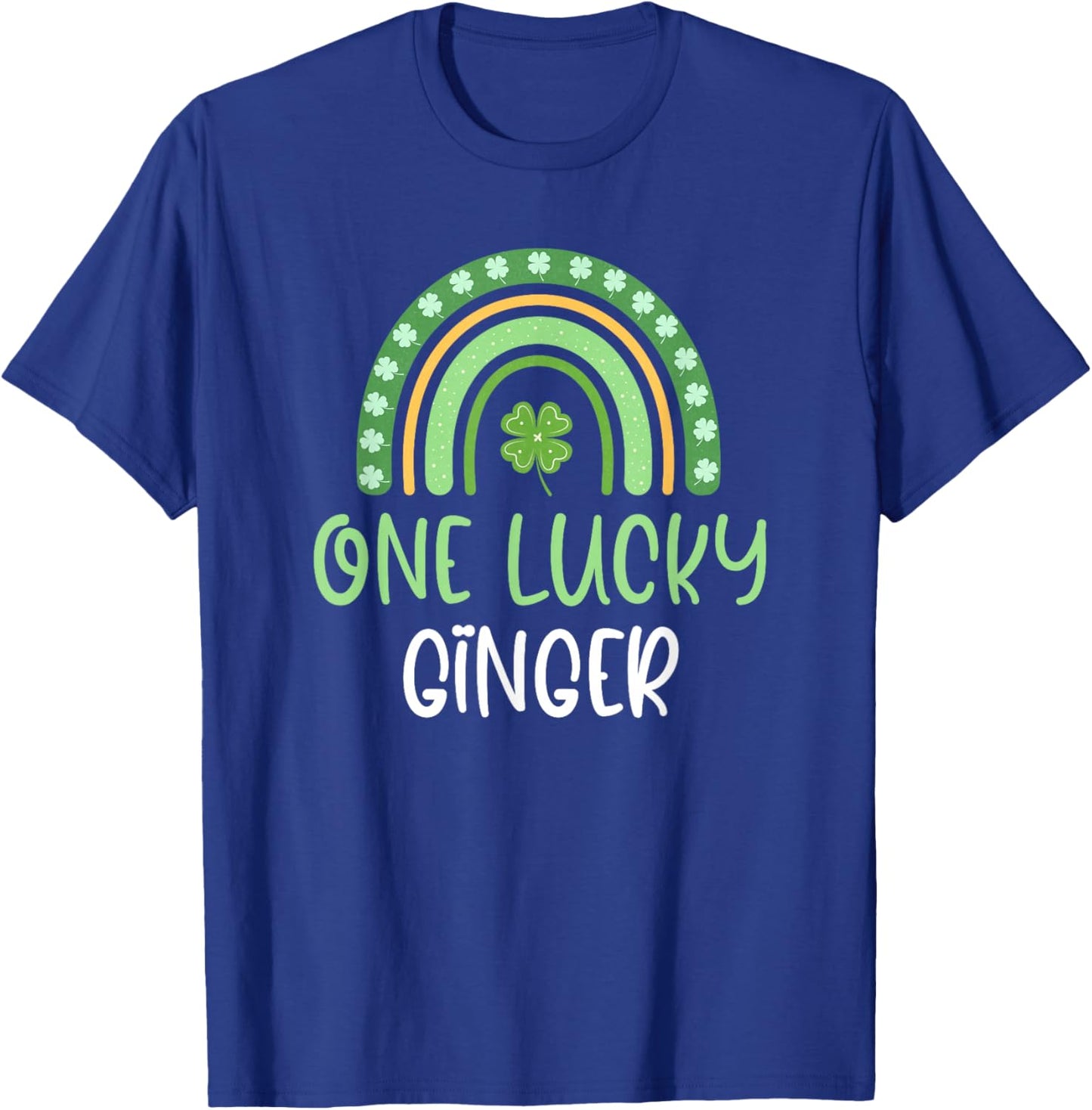 One Lucky Ginger St. Patrick's Day Funny Rainbow Redhead T-Shirt - T-Shirt | Royal