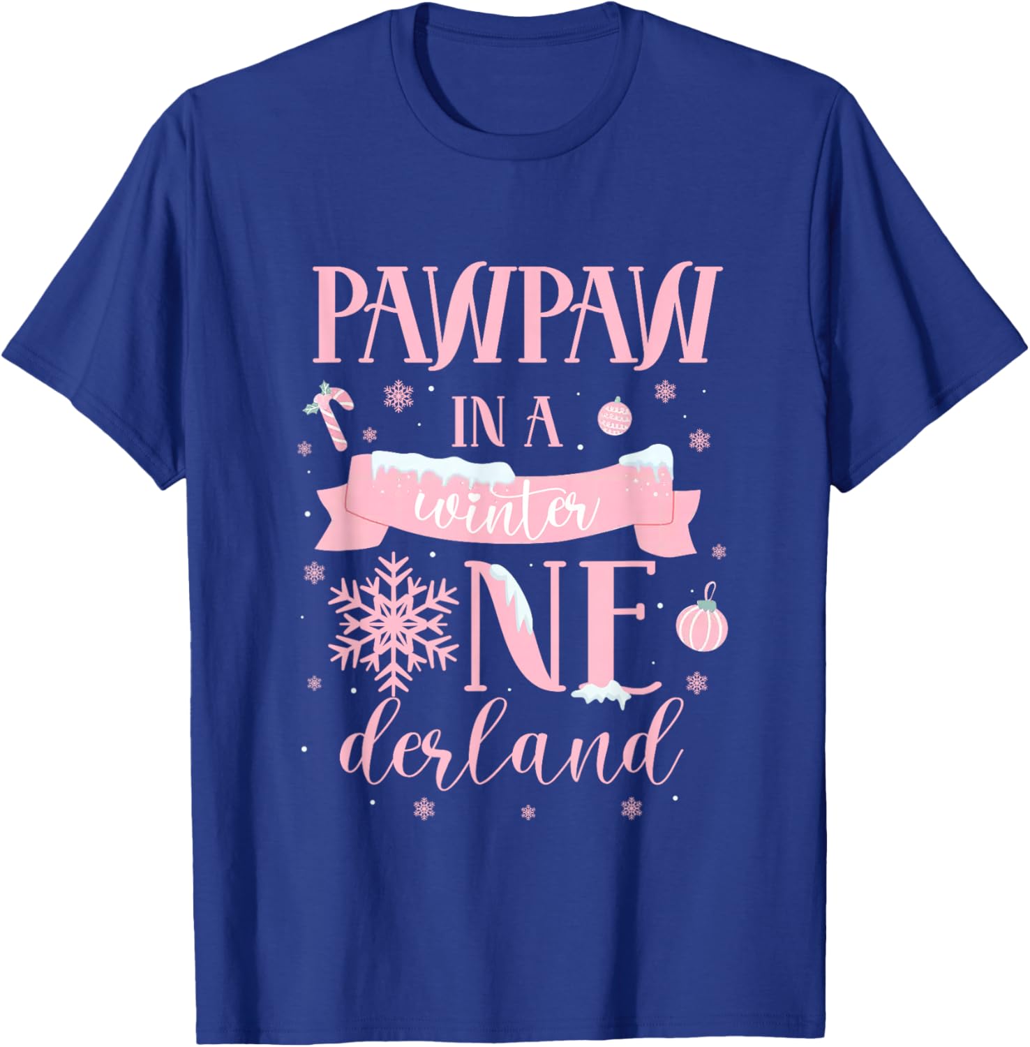 Pawpaw in a Winter Onederland Birthday Girl Sweet Snowflake T-Shirt - T-Shirt | Royal