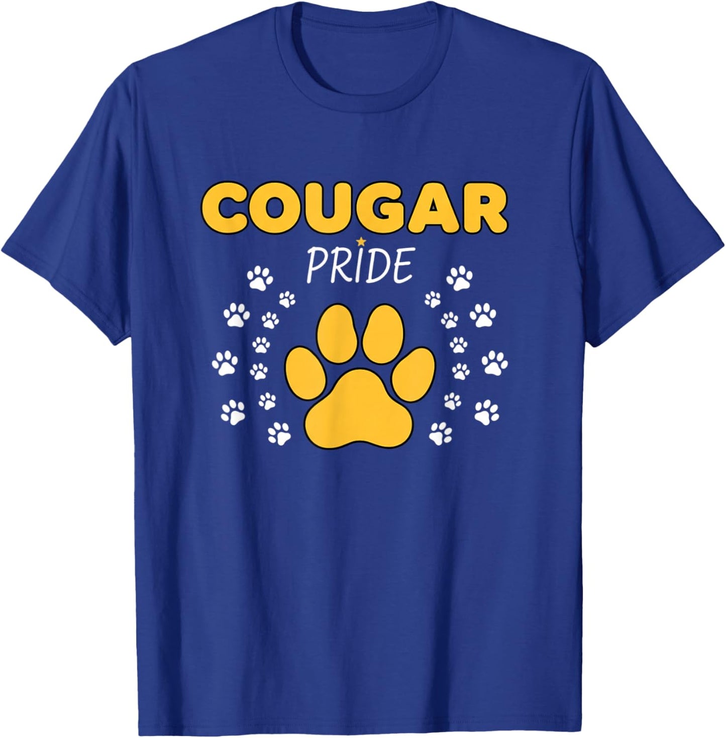 Teams & Clubs Cougar Pride Paw, School Spirit Design T-Shirt - T-Shirt | Royal