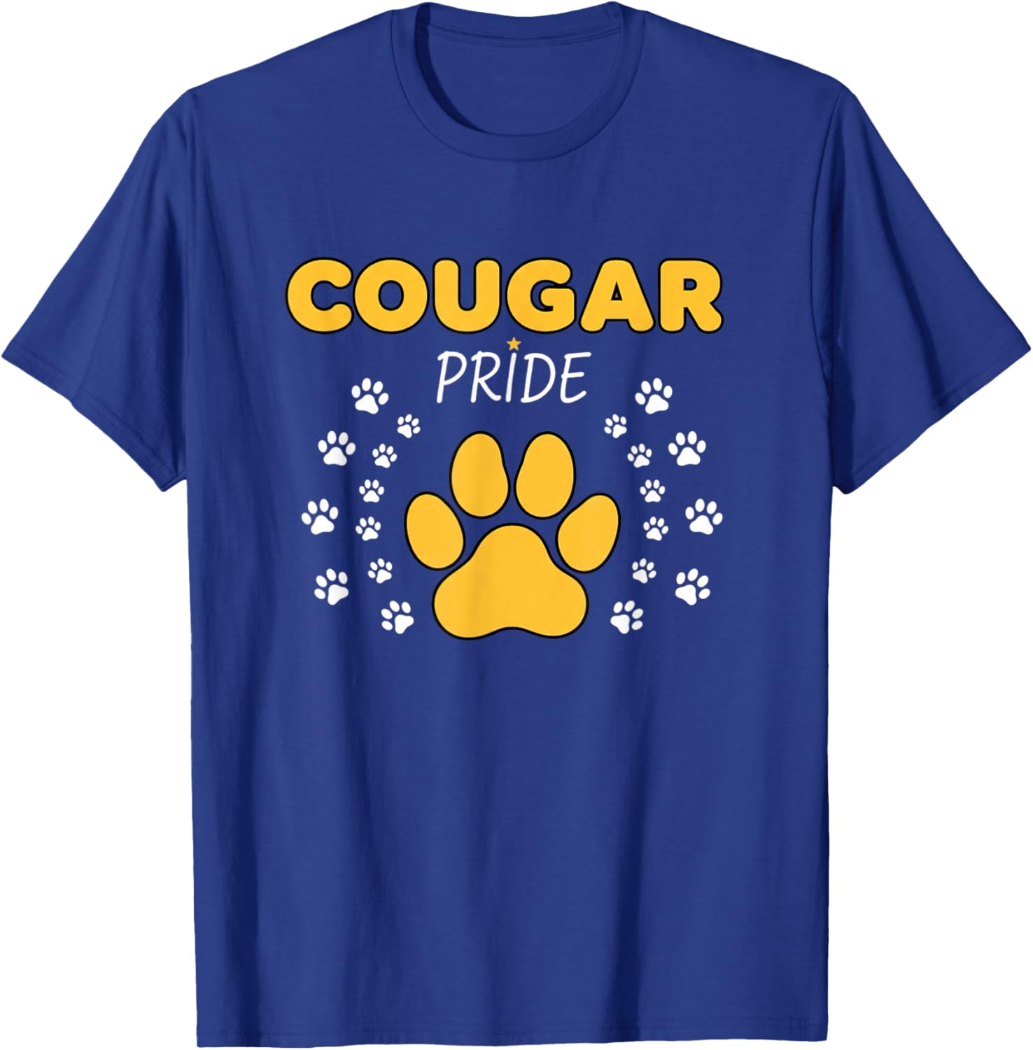 Teams & Clubs Cougar Pride Paw, School Spirit Design T-Shirt - T-Shirt | Royal
