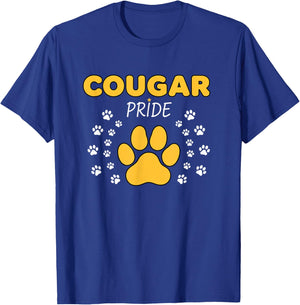 Teams & Clubs Cougar Pride Paw, School Spirit Design T-Shirt - T-Shirt | Royal